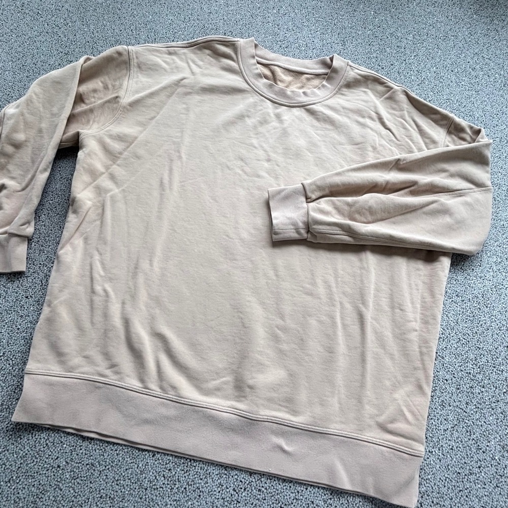 Lululemon Oversized Crewneck Sweatshirt Women's L Tan French Terry Athleisure